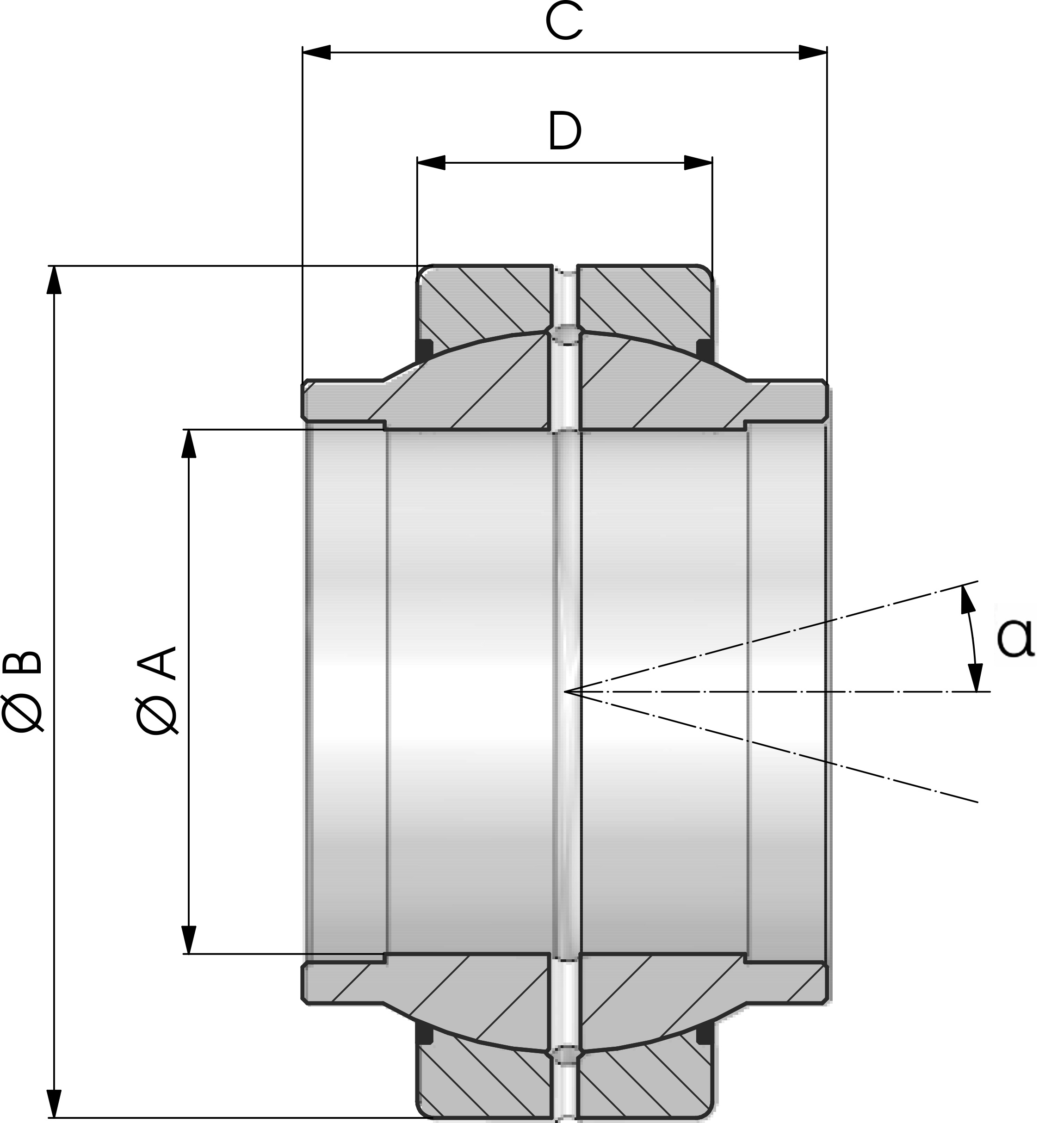 CABEZA DE RÓTULA ESFÉRICA RADIAL GE-HO-2RS